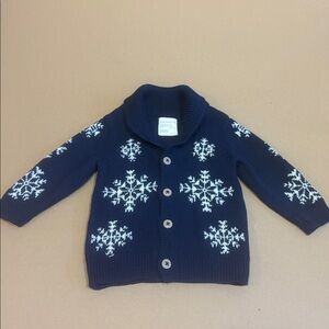 Navy Blue With white snowflakes sweater 3-6 months old